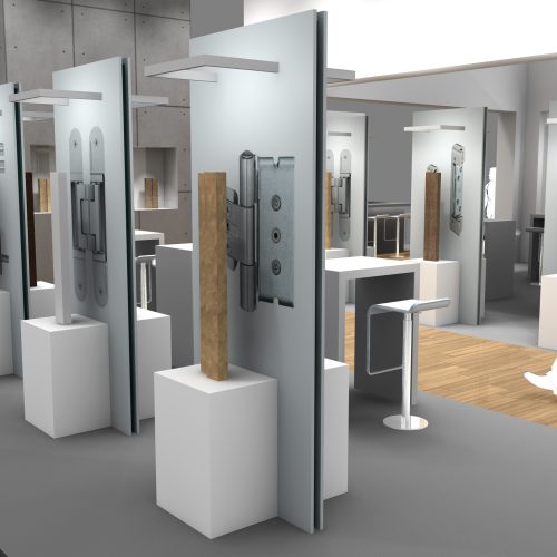 Messestand 3D-Visualisierung, Simonswerk, Ansicht 01.