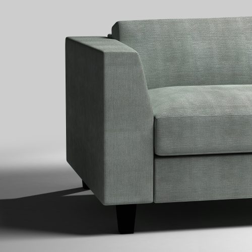 Produktvisualisierung eines Sofa mit dem Fokus auf die Sofalehne. Hier wird die zweite Variante von dreien gezeigt.