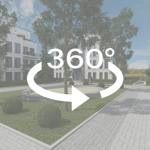 Standbild, 360° Panorama, Villen Ensemble, Hirschgartenufer, Blick in den Innenhof.