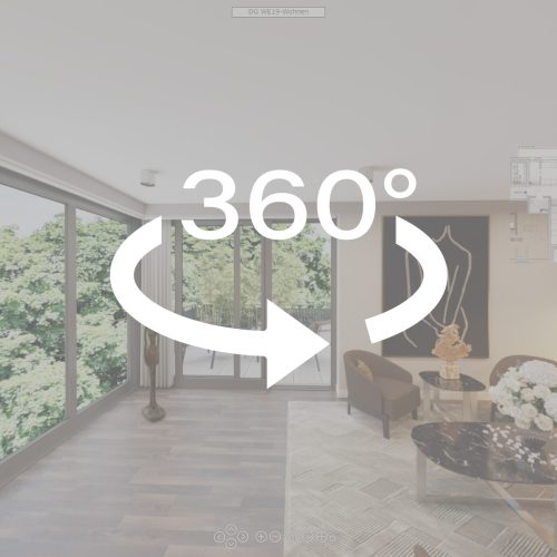 Standbild, 360° Panorama, exklusive Penthouse Wohnung.